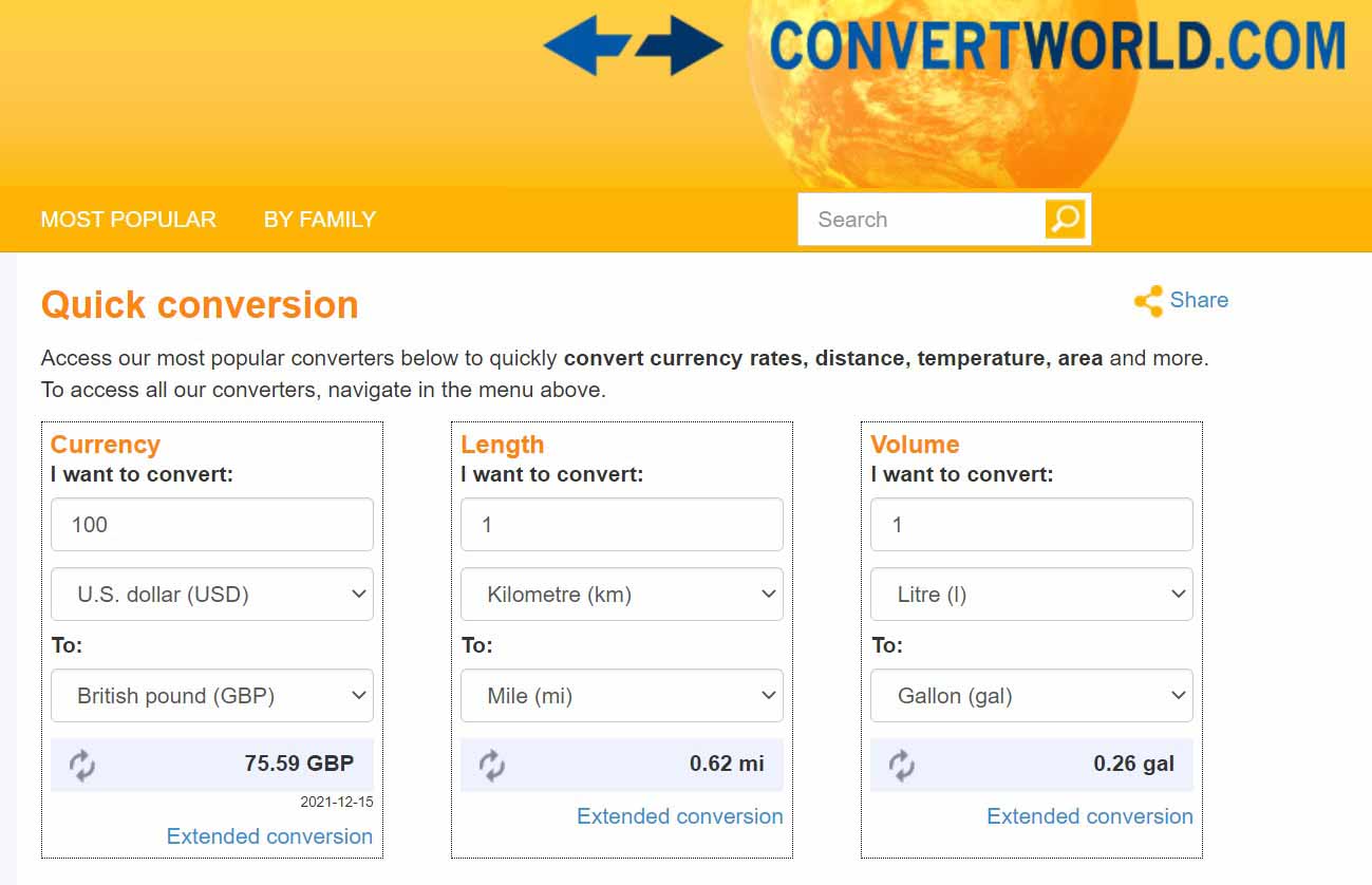 ConvertWorld - 36 Inches to cm