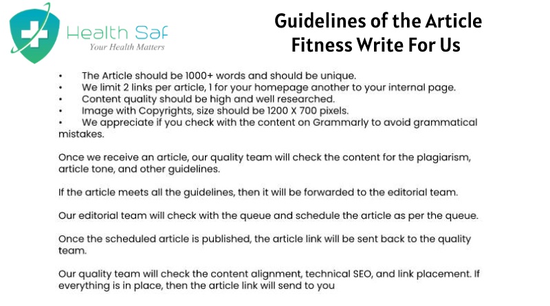 Guidelines of the Article Fitness Write For Us