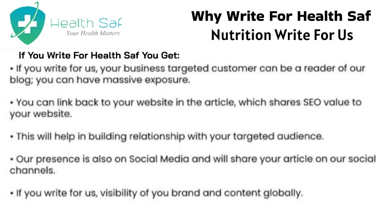 Why Write for Health Saf- Nutrition  Write For Us