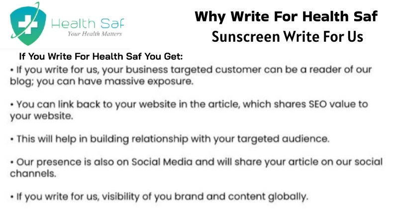 Why Write for Health Saf- Sunscreen Write For Us